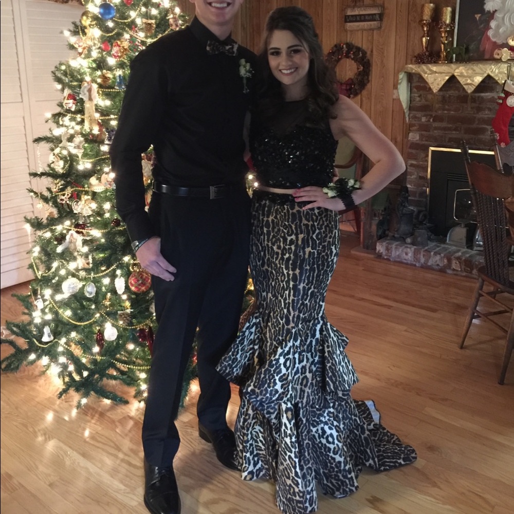 Cheetah Print Two Piece Sherri Hill Dress